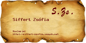 Siffert Zsófia névjegykártya